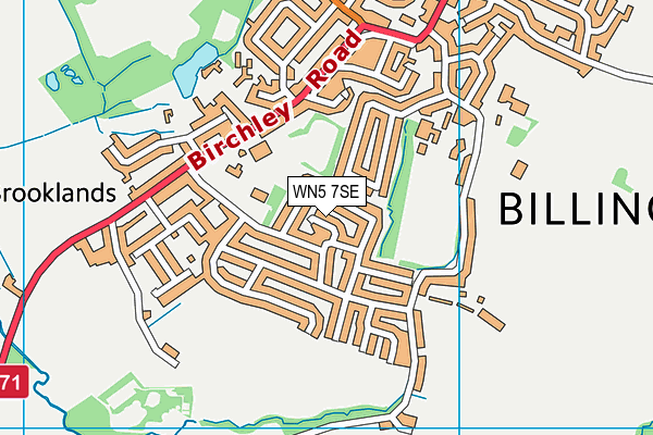 WN5 7SE map - OS VectorMap District (Ordnance Survey) WN5 7SE map - OS VectorMap District (Ordnance Survey)