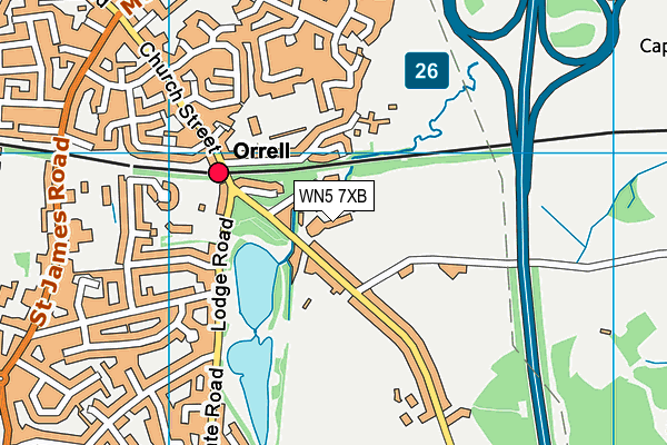 WN5 7XB map - OS VectorMap District (Ordnance Survey) WN5 7XB map - OS VectorMap District (Ordnance Survey)