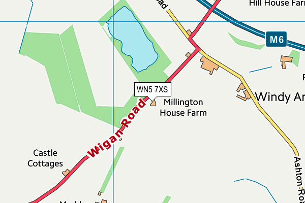 WN5 7XS map - OS VectorMap District (Ordnance Survey)