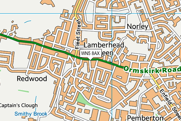 WN5 8AX map - OS VectorMap District (Ordnance Survey)