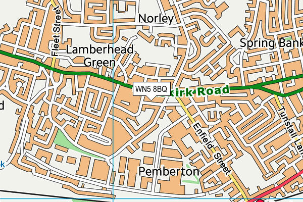 WN5 8BQ map - OS VectorMap District (Ordnance Survey) WN5 8BQ map - OS VectorMap District (Ordnance Survey)