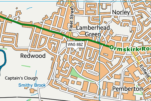 WN5 8BZ map - OS VectorMap District (Ordnance Survey) WN5 8BZ map - OS VectorMap District (Ordnance Survey)
