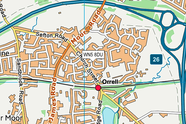 WN5 8DU map - OS VectorMap District (Ordnance Survey)