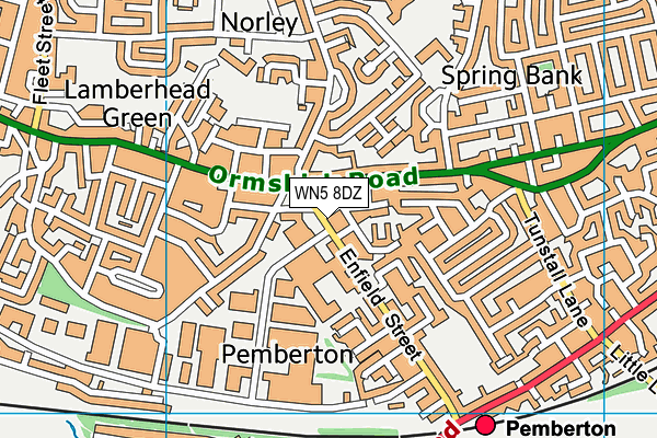 WN5 8DZ map - OS VectorMap District (Ordnance Survey) WN5 8DZ map - OS VectorMap District (Ordnance Survey)