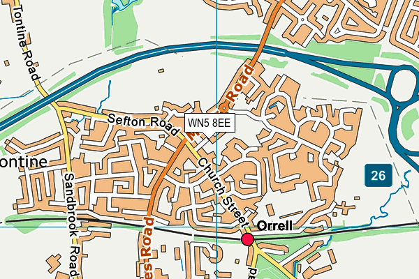 WN5 8EE map - OS VectorMap District (Ordnance Survey) WN5 8EE map - OS VectorMap District (Ordnance Survey)