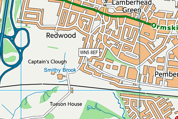 WN5 8EF map - OS VectorMap District (Ordnance Survey) WN5 8EF map - OS VectorMap District (Ordnance Survey)