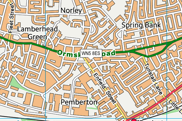 WN5 8ES map - OS VectorMap District (Ordnance Survey)