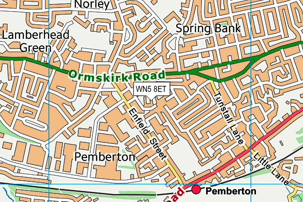 WN5 8ET map - OS VectorMap District (Ordnance Survey)