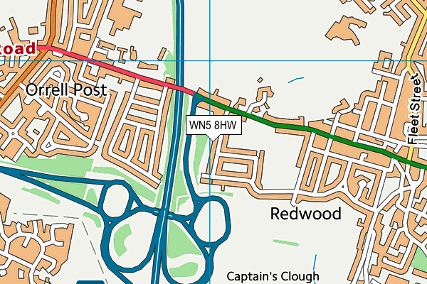 WN5 8HW map - OS VectorMap District (Ordnance Survey)