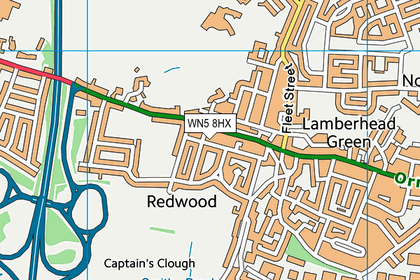 WN5 8HX map - OS VectorMap District (Ordnance Survey) WN5 8HX map - OS VectorMap District (Ordnance Survey)
