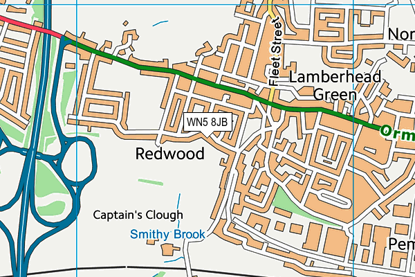 WN5 8JB map - OS VectorMap District (Ordnance Survey) WN5 8JB map - OS VectorMap District (Ordnance Survey)