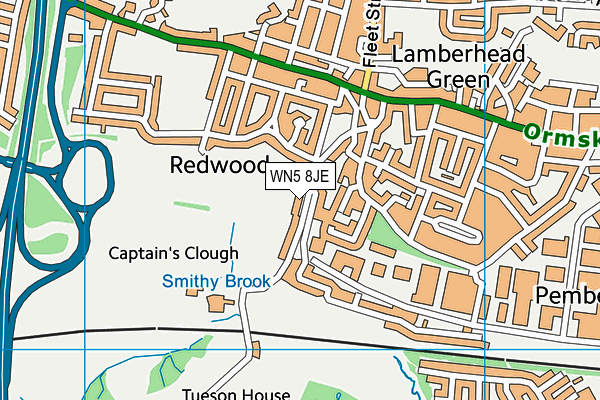 WN5 8JE map - OS VectorMap District (Ordnance Survey) WN5 8JE map - OS VectorMap District (Ordnance Survey)