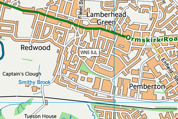 WN5 8JL map - OS VectorMap District (Ordnance Survey)