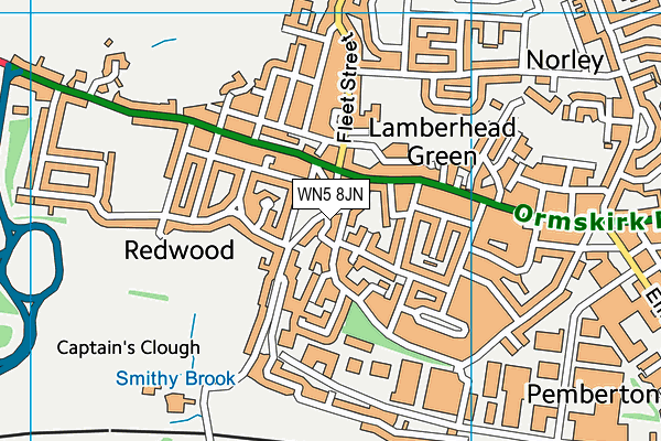 WN5 8JN map - OS VectorMap District (Ordnance Survey) WN5 8JN map - OS VectorMap District (Ordnance Survey)