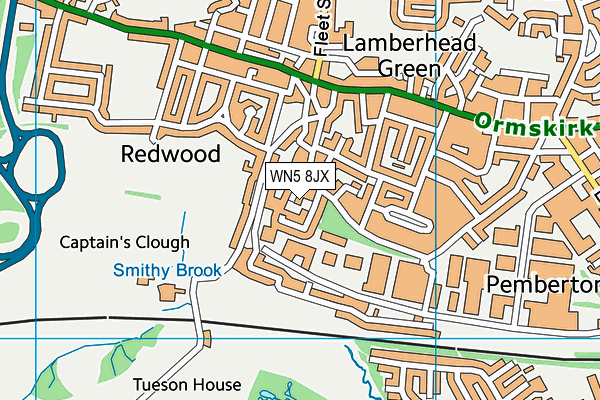 WN5 8JX map - OS VectorMap District (Ordnance Survey)