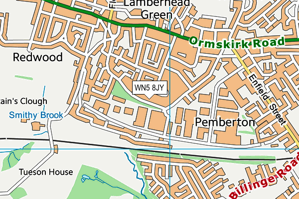 WN5 8JY map - OS VectorMap District (Ordnance Survey) WN5 8JY map - OS VectorMap District (Ordnance Survey)