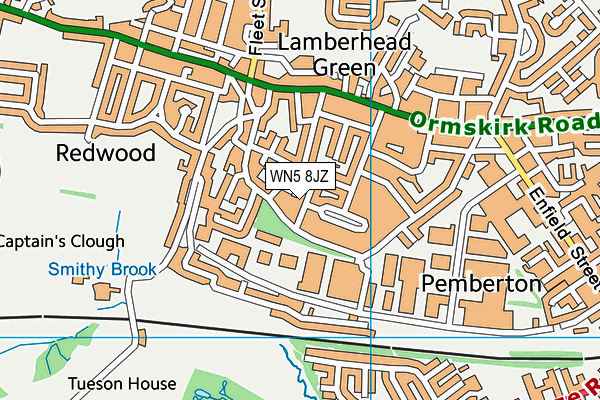 WN5 8JZ map - OS VectorMap District (Ordnance Survey)