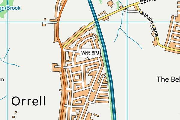 WN5 8PJ map - OS VectorMap District (Ordnance Survey)
