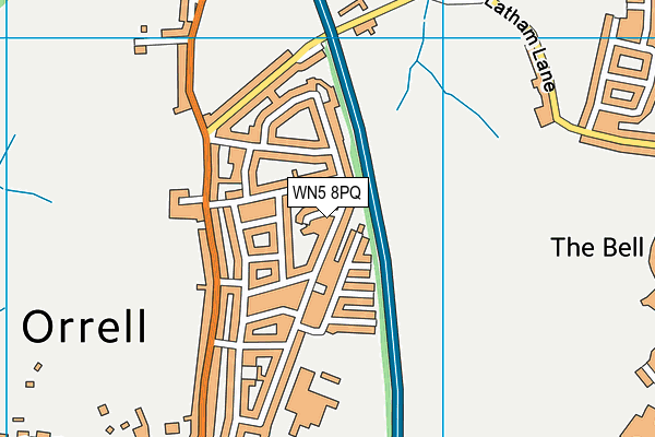 WN5 8PQ map - OS VectorMap District (Ordnance Survey)