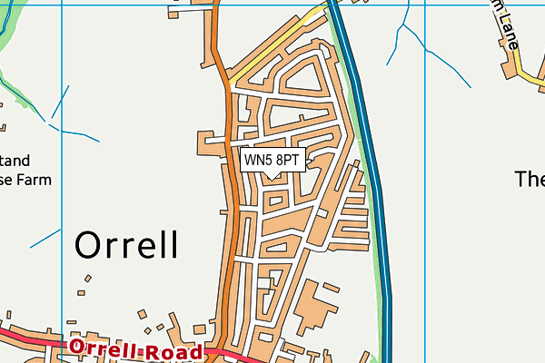 WN5 8PT map - OS VectorMap District (Ordnance Survey)