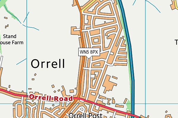WN5 8PX map - OS VectorMap District (Ordnance Survey)