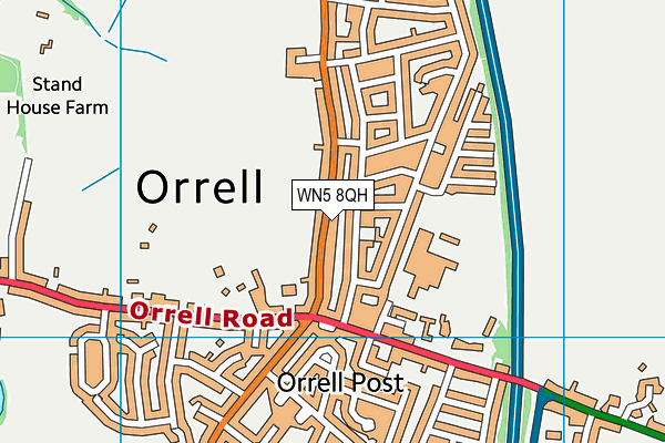 WN5 8QH map - OS VectorMap District (Ordnance Survey) WN5 8QH map - OS VectorMap District (Ordnance Survey)