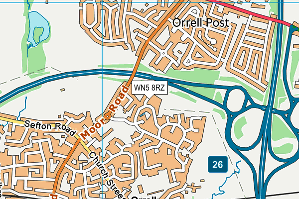 WN5 8RZ map - OS VectorMap District (Ordnance Survey) WN5 8RZ map - OS VectorMap District (Ordnance Survey)