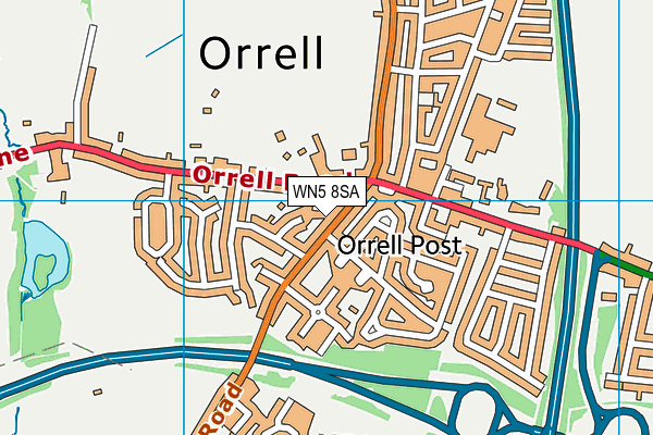 WN5 8SA map - OS VectorMap District (Ordnance Survey) WN5 8SA map - OS VectorMap District (Ordnance Survey)