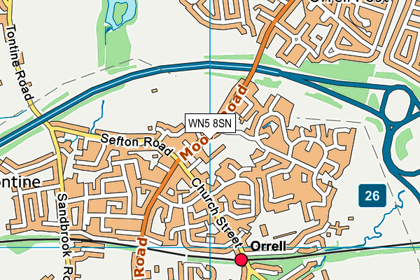 WN5 8SN map - OS VectorMap District (Ordnance Survey) WN5 8SN map - OS VectorMap District (Ordnance Survey)