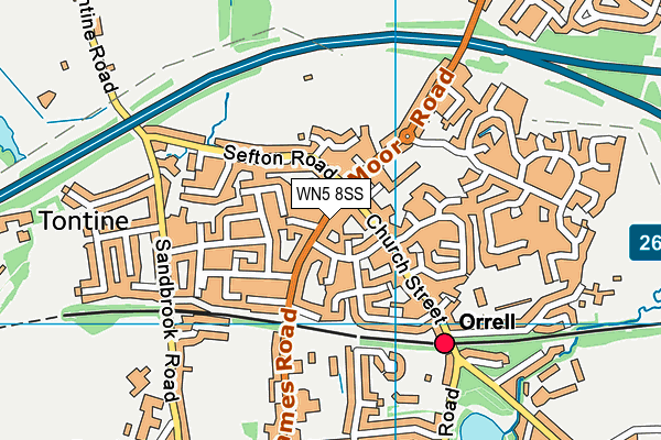 WN5 8SS map - OS VectorMap District (Ordnance Survey)