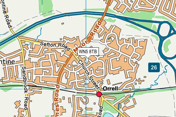 WN5 8TB map - OS VectorMap District (Ordnance Survey) WN5 8TB map - OS VectorMap District (Ordnance Survey)