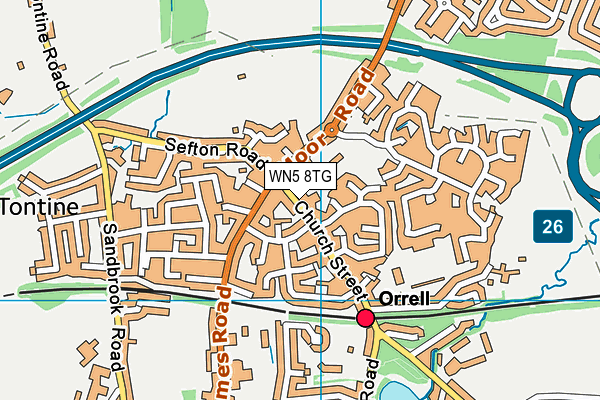 WN5 8TG map - OS VectorMap District (Ordnance Survey) WN5 8TG map - OS VectorMap District (Ordnance Survey)