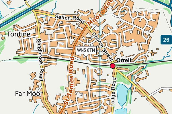 WN5 8TN map - OS VectorMap District (Ordnance Survey) WN5 8TN map - OS VectorMap District (Ordnance Survey)