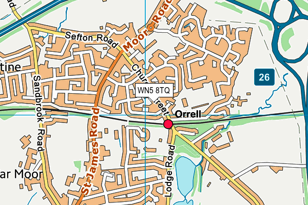 WN5 8TQ map - OS VectorMap District (Ordnance Survey) WN5 8TQ map - OS VectorMap District (Ordnance Survey)