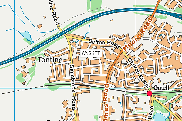 WN5 8TT map - OS VectorMap District (Ordnance Survey) WN5 8TT map - OS VectorMap District (Ordnance Survey)