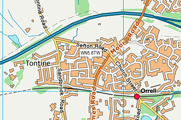 WN5 8TW map - OS VectorMap District (Ordnance Survey) WN5 8TW map - OS VectorMap District (Ordnance Survey)
