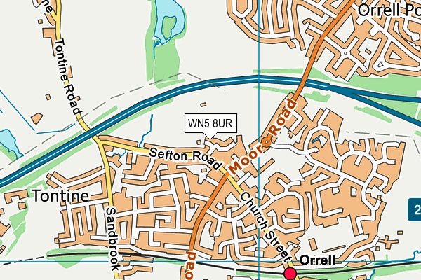 WN5 8UR map - OS VectorMap District (Ordnance Survey) WN5 8UR map - OS VectorMap District (Ordnance Survey)