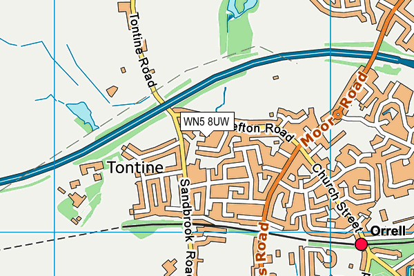 WN5 8UW map - OS VectorMap District (Ordnance Survey)