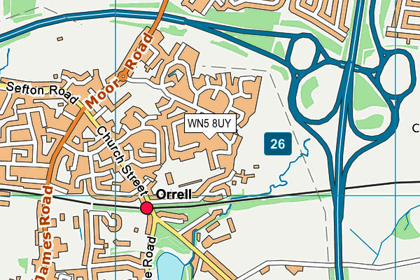 WN5 8UY map - OS VectorMap District (Ordnance Survey) WN5 8UY map - OS VectorMap District (Ordnance Survey)
