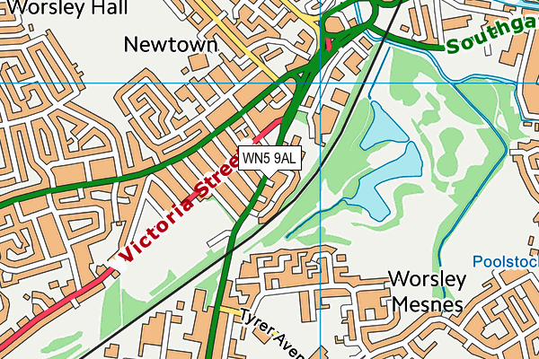 WN5 9AL map - OS VectorMap District (Ordnance Survey)