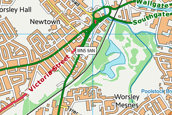 WN5 9AN map - OS VectorMap District (Ordnance Survey) WN5 9AN map - OS VectorMap District (Ordnance Survey)