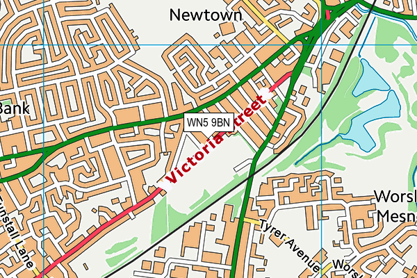 WN5 9BN map - OS VectorMap District (Ordnance Survey) WN5 9BN map - OS VectorMap District (Ordnance Survey)