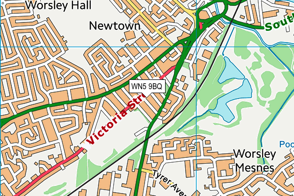 WN5 9BQ map - OS VectorMap District (Ordnance Survey)