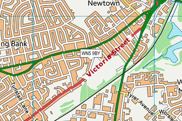 WN5 9BY map - OS VectorMap District (Ordnance Survey)