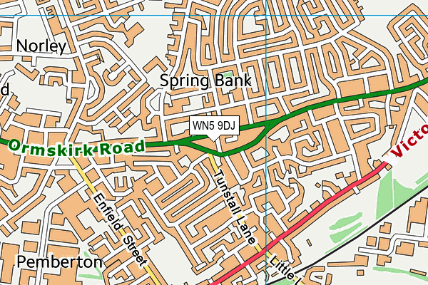 WN5 9DJ map - OS VectorMap District (Ordnance Survey)