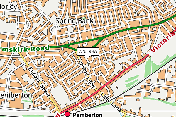 WN5 9HA map - OS VectorMap District (Ordnance Survey)