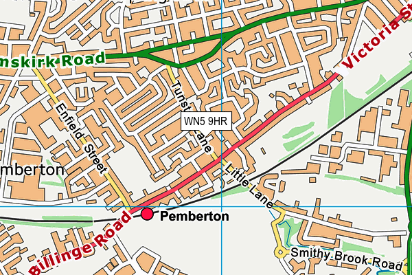 WN5 9HR map - OS VectorMap District (Ordnance Survey)