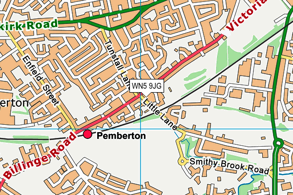 WN5 9JG map - OS VectorMap District (Ordnance Survey) WN5 9JG map - OS VectorMap District (Ordnance Survey)