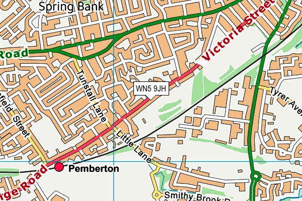 WN5 9JH map - OS VectorMap District (Ordnance Survey) WN5 9JH map - OS VectorMap District (Ordnance Survey)