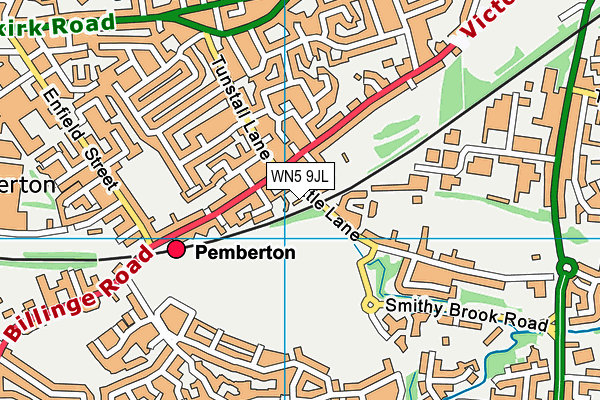 WN5 9JL map - OS VectorMap District (Ordnance Survey) WN5 9JL map - OS VectorMap District (Ordnance Survey)